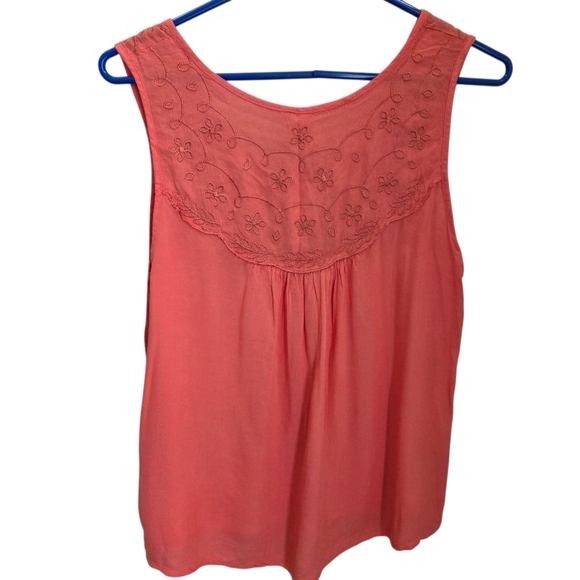 ⭐️Vera Moda Peach Embellished Relaxed Tank Top Size Med - Picture 2 of 8